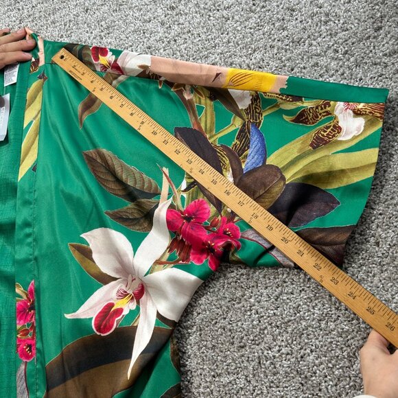Chicos Tropical Emerald Floral Kimono Wrap L/XL Polyester Womens Lightweight Cov - Picture 10 of 13